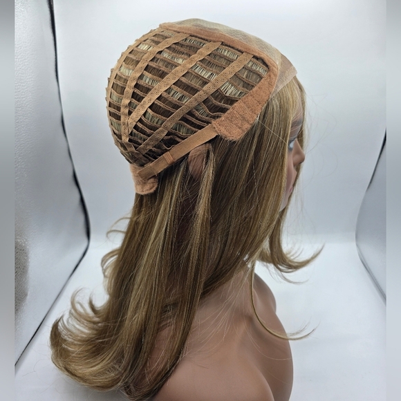 Nels Wigs Kay Light Brunette & Blonde Highlights Monofilament Wig - Picture 13 of 15